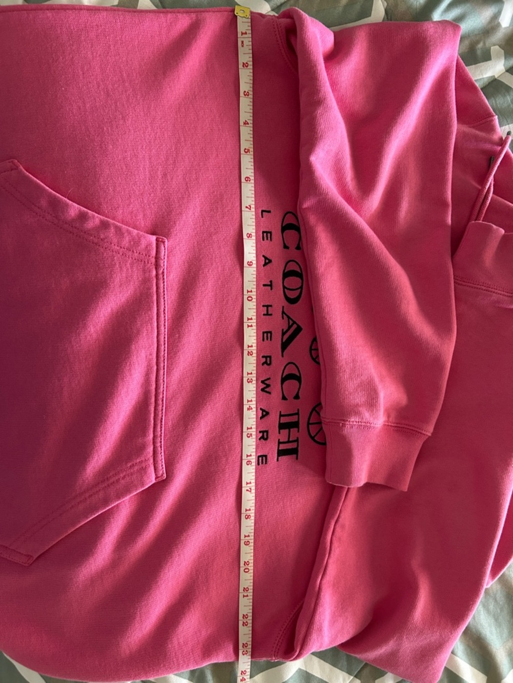 Coach Pink Hoodie with Black Carriage Logo - Women's Sweater - Picture 8 of 9